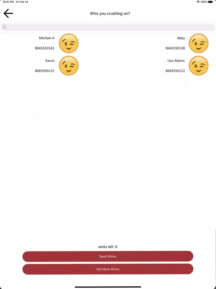 wink-date your crush iPad 应用截图