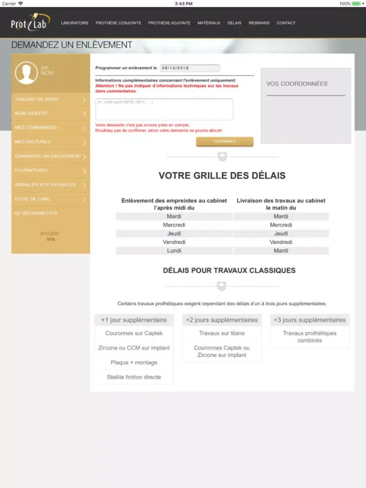 Laboratoire Protilab iPad  سکرین شاٹس
