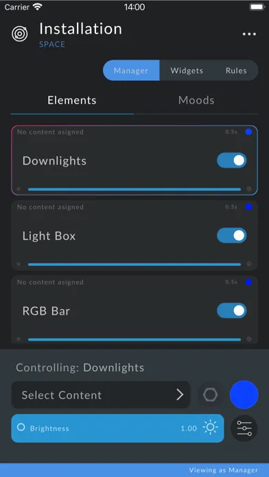Captures d'écran de Spaces - Lighting Management
