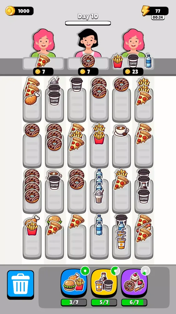 Capturas de tela do Cook Sort