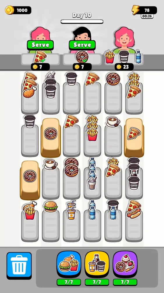Capturas de tela do Cook Sort