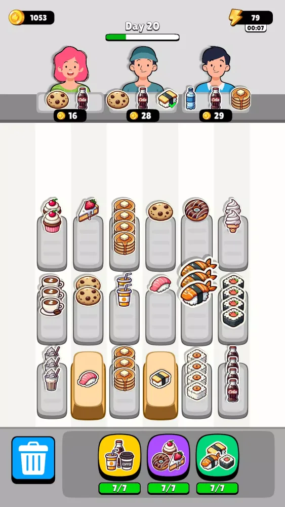 Capturas de tela do Cook Sort