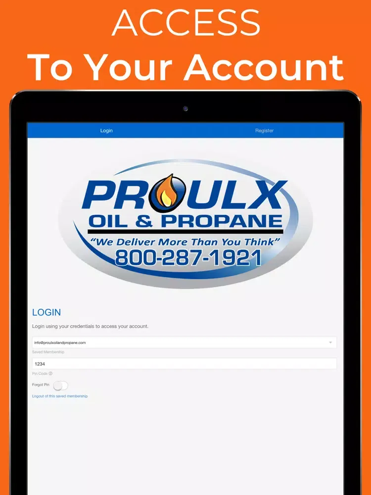 Capturas de tela do Proulx Oil & Propane iPad 