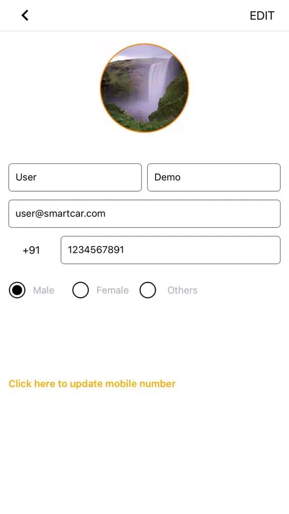 Ảnh chụp màn hình của Nikola Passenger App
