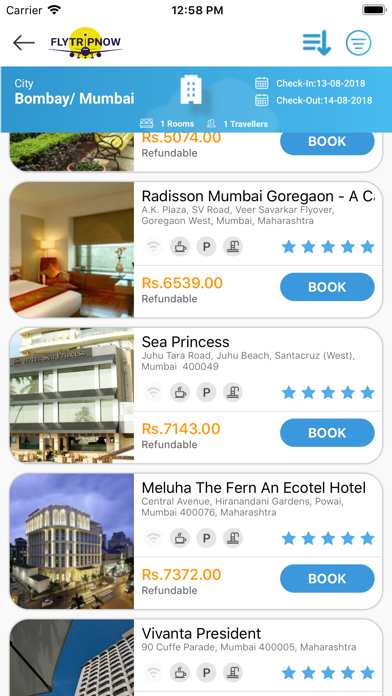 ภาพหน้าจอของ FlyTripNow