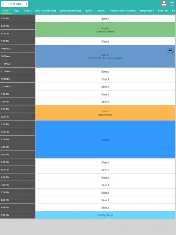 Ảnh chụp màn hình của Providence Tennis Academy iPad 