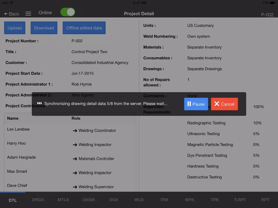 Smart Welding Manager iPad  سکرین شاٹس