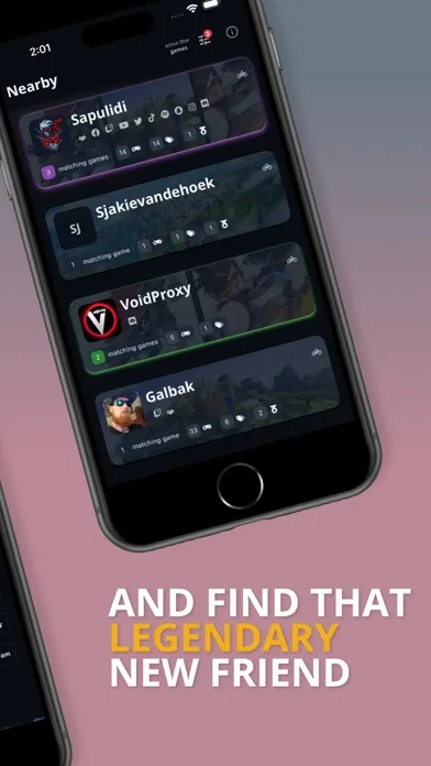 Capturas de tela do PROX gamer app