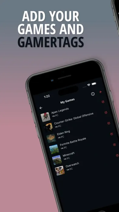 Capturas de tela do PROX gamer app