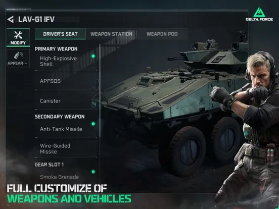 Ảnh chụp màn hình của Delta Force iPad 