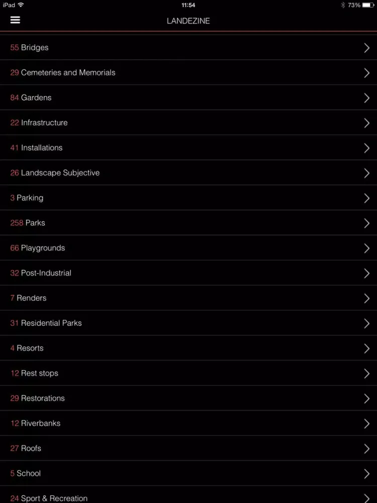 Landezine - Landscape Architecture App iPad  स्क्रीनशॉट