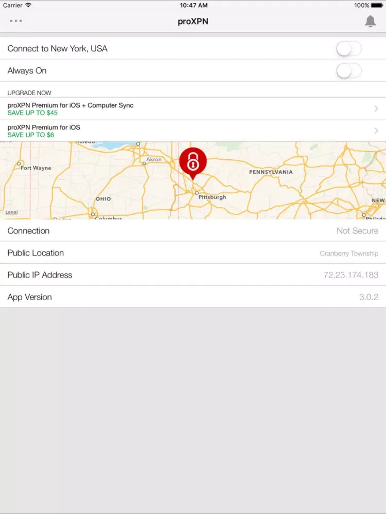 Ảnh chụp màn hình của proXPN VPN | Free VPN, protect your privacy iPad 