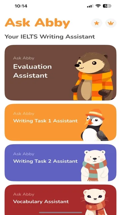 Tangkapan skrin Ask Abby - IELTS Assistant