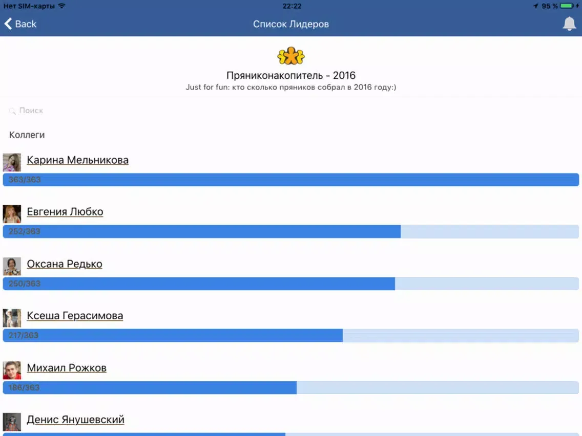 Captures d'écran de Pryaniky - корпоративная сеть iPad 