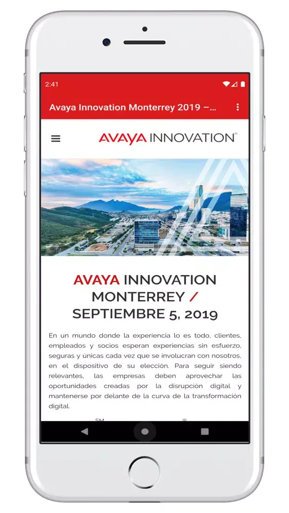 Tangkapan skrin Avaya Innovation Monterrey