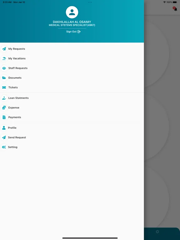 ภาพหน้าจอของ PSHRC بوابة الموظف iPad 