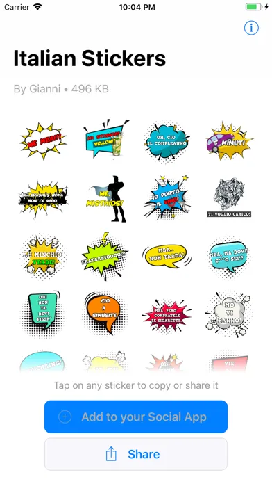 Italian Stickers for Social سکرین شاٹس