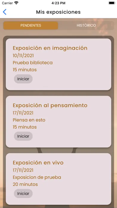 Capturas de tela do Psinco TOC y EPR