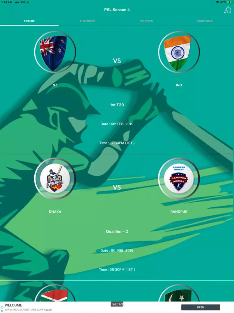 PSL Live Cricket iPad  Screenshots