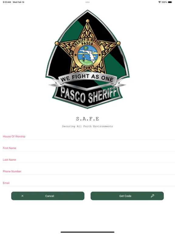 Pasco Sheriff's Office SAFE iPad  Screenshots