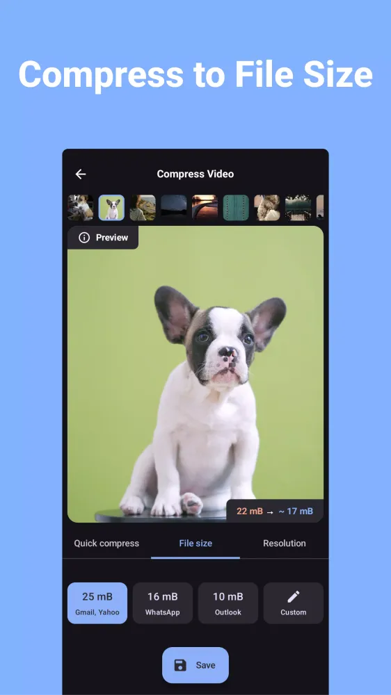 Capturas de pantalla de Compress Video