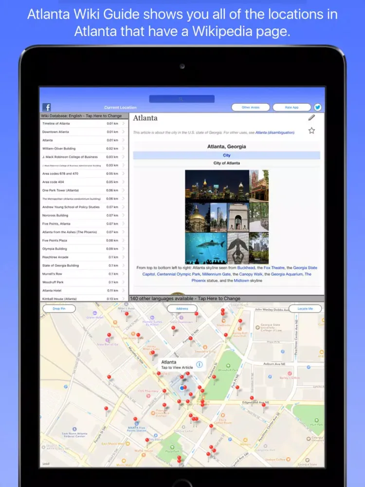 Capturas de pantalla de Atlanta Wiki Guide iPad 