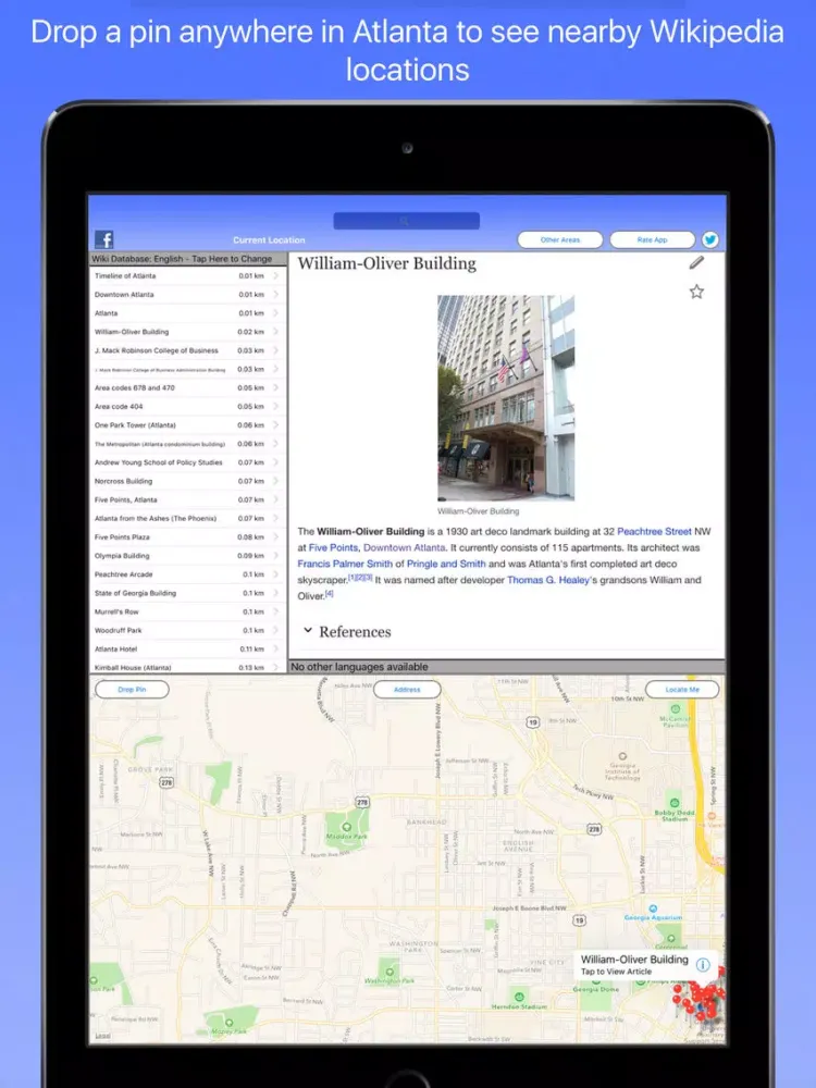 Capturas de pantalla de Atlanta Wiki Guide iPad 