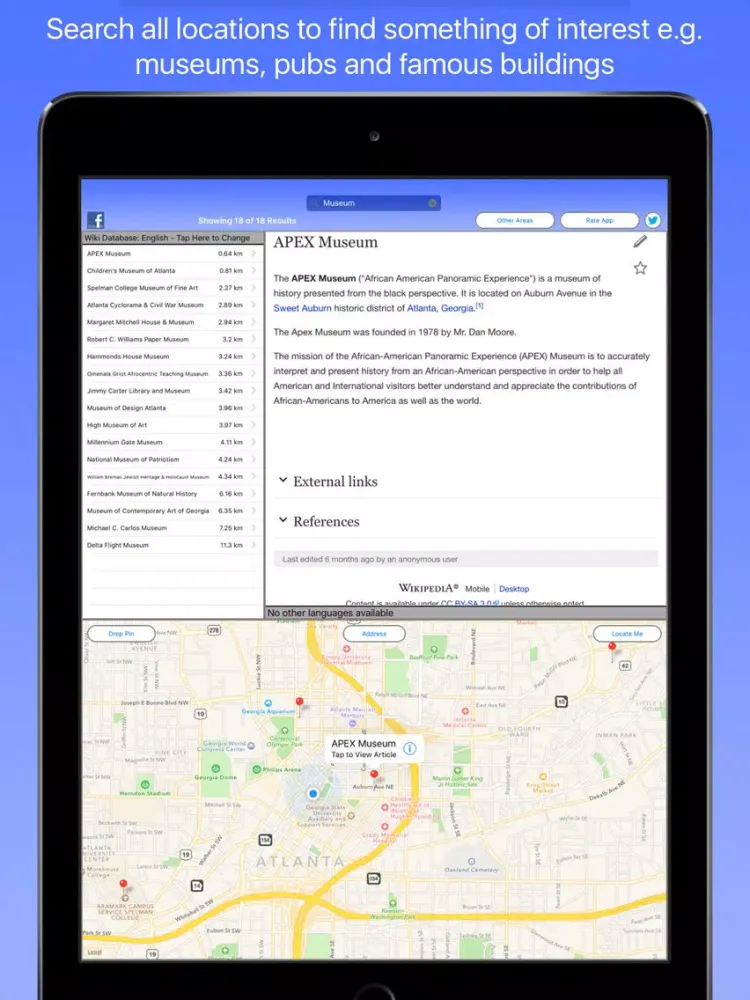 Capturas de pantalla de Atlanta Wiki Guide iPad 