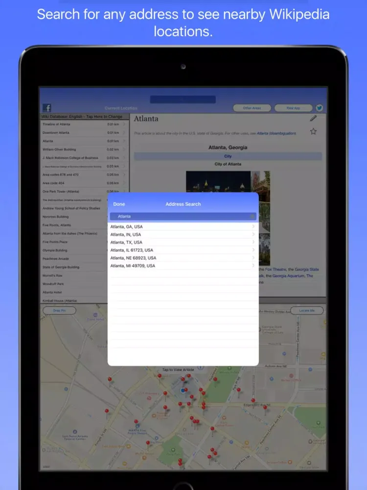 Capturas de pantalla de Atlanta Wiki Guide iPad 