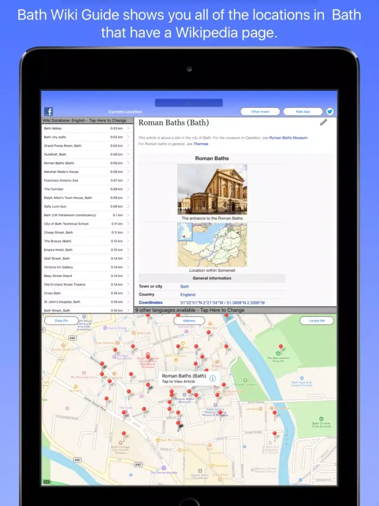 Bath Wiki Guide iPad  स्क्रीनशॉट