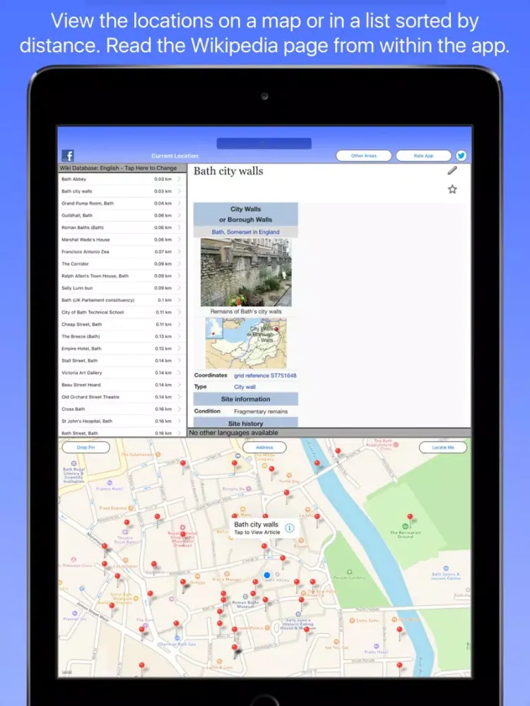 Bath Wiki Guide iPad  स्क्रीनशॉट