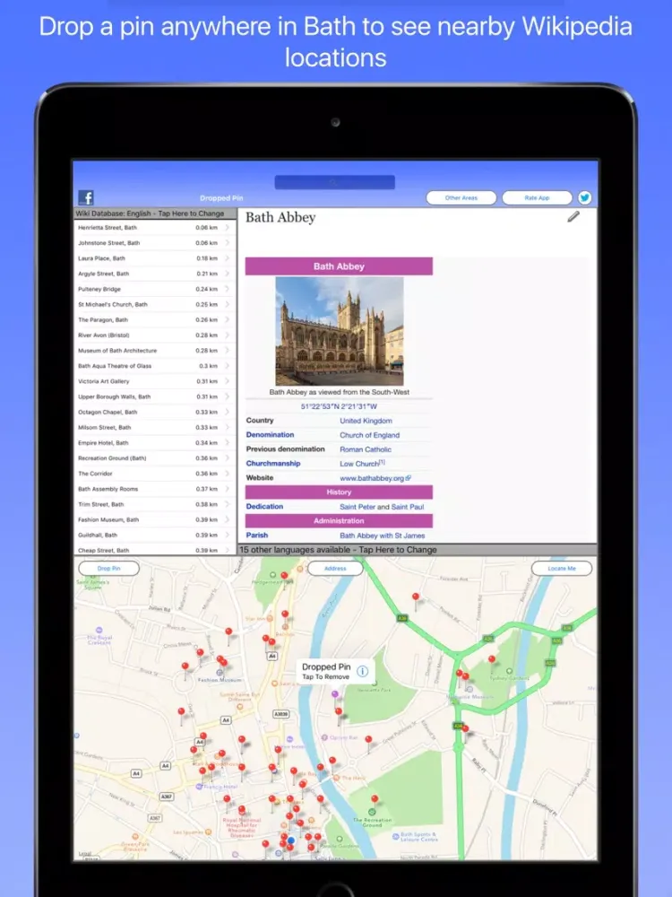 Bath Wiki Guide iPad  स्क्रीनशॉट