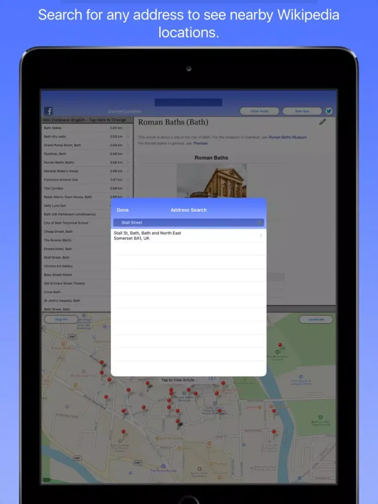 Bath Wiki Guide iPad  स्क्रीनशॉट