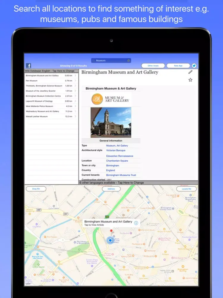 Birmingham Wiki Guide iPad  Screenshots