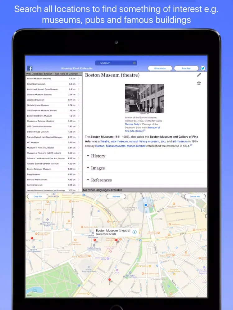 ภาพหน้าจอของ Boston Wiki Guide iPad 