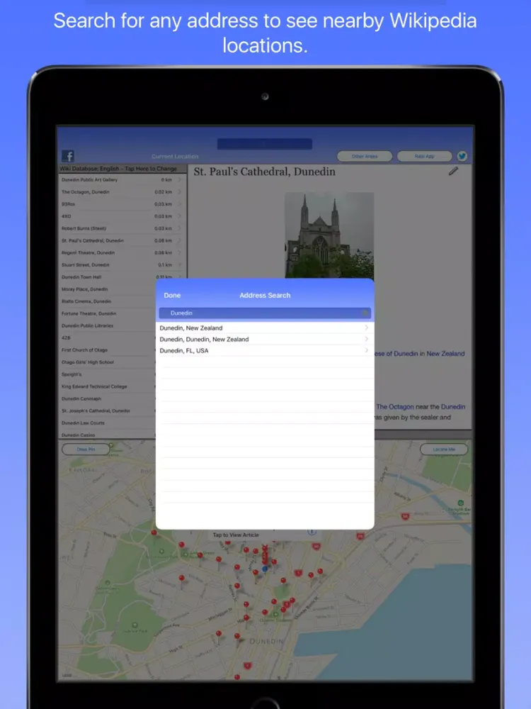 Dunedin Wiki Guide iPad  سکرین شاٹس