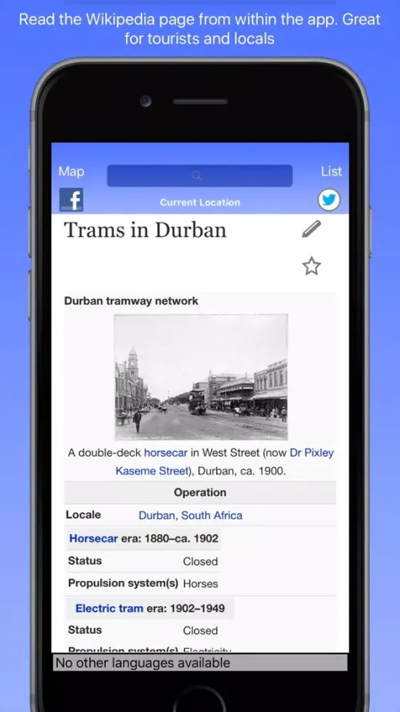 Capturas de tela do Durban Wiki Guide