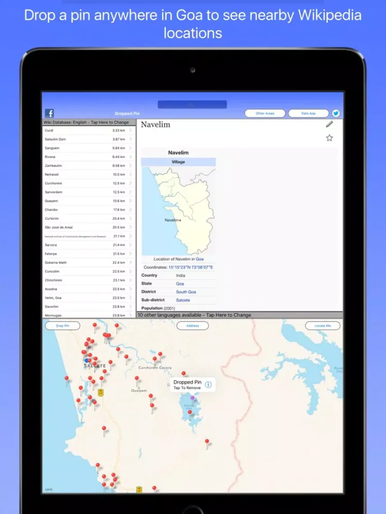 Capturas de tela do Goa Wiki Guide iPad 