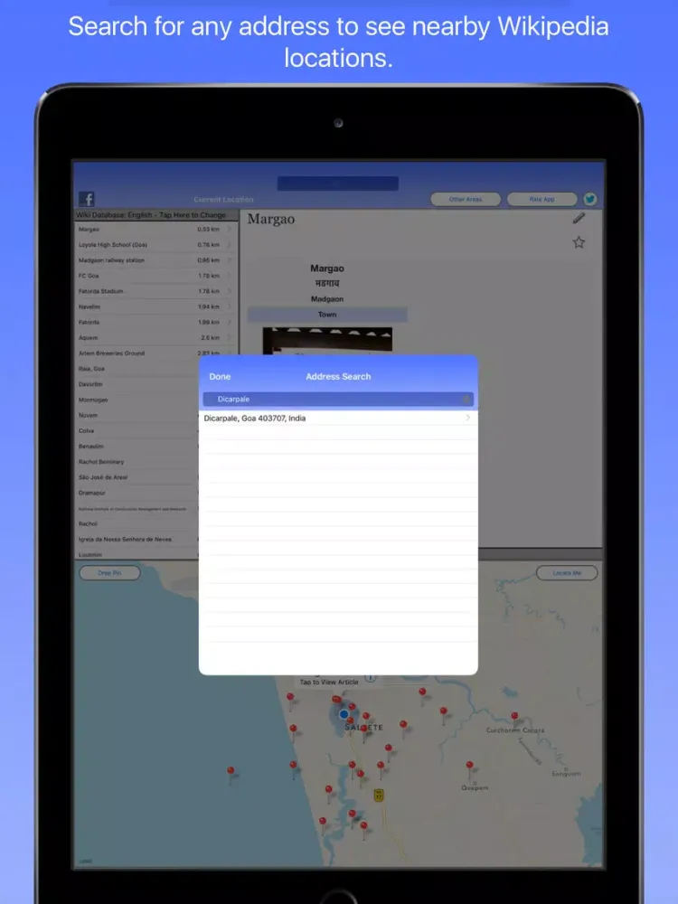 Capturas de tela do Goa Wiki Guide iPad 