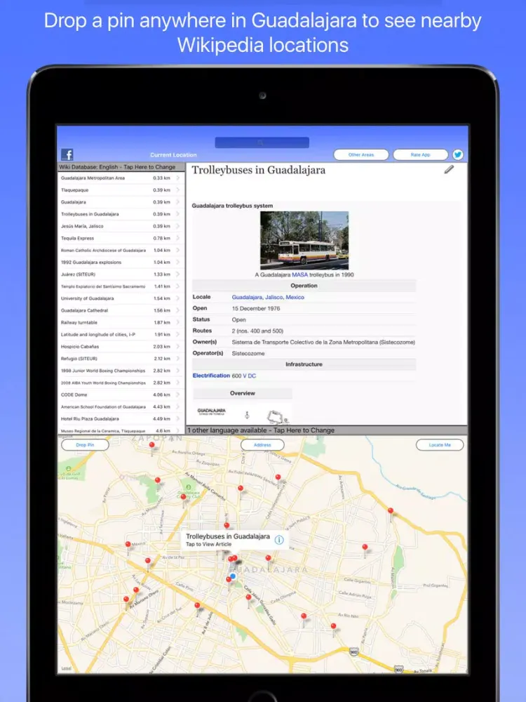 Capturas de tela do Guadalajara Wiki Guide iPad 