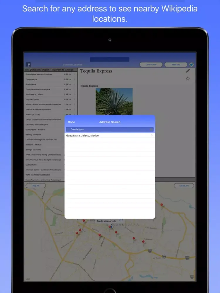Capturas de tela do Guadalajara Wiki Guide iPad 