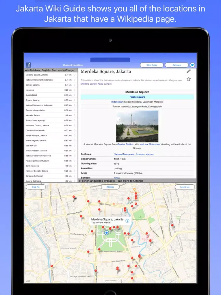 Captures d'écran de Jakarta Wiki Guide iPad 