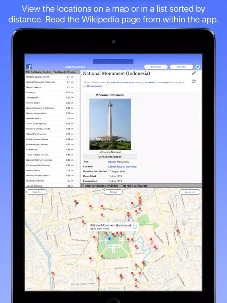 Captures d'écran de Jakarta Wiki Guide iPad 
