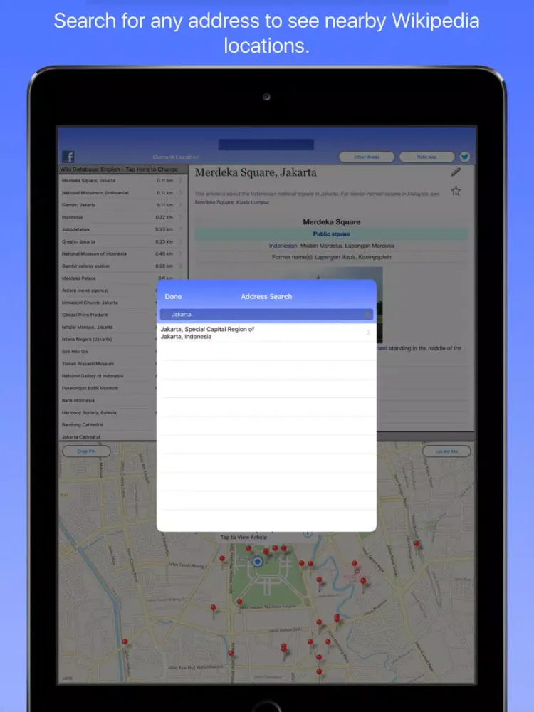 Captures d'écran de Jakarta Wiki Guide iPad 