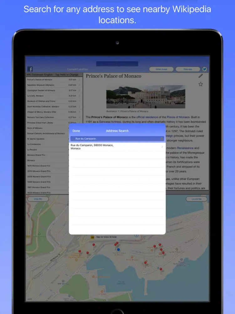 Captures d'écran de Monaco Wiki Guide iPad 