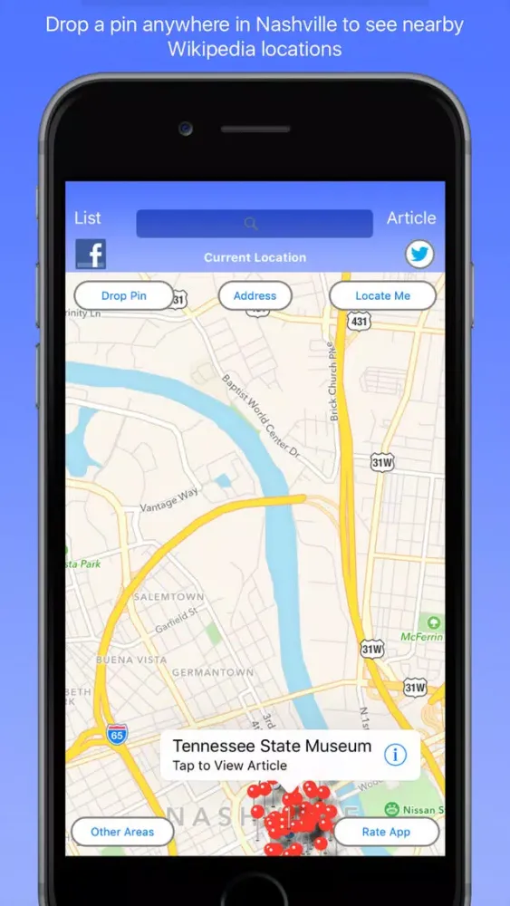 Capturas de tela do Nashville Wiki Guide