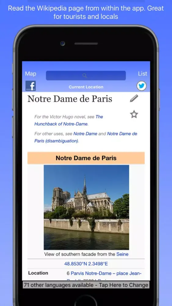Capturas de tela do Paris Wiki Guide