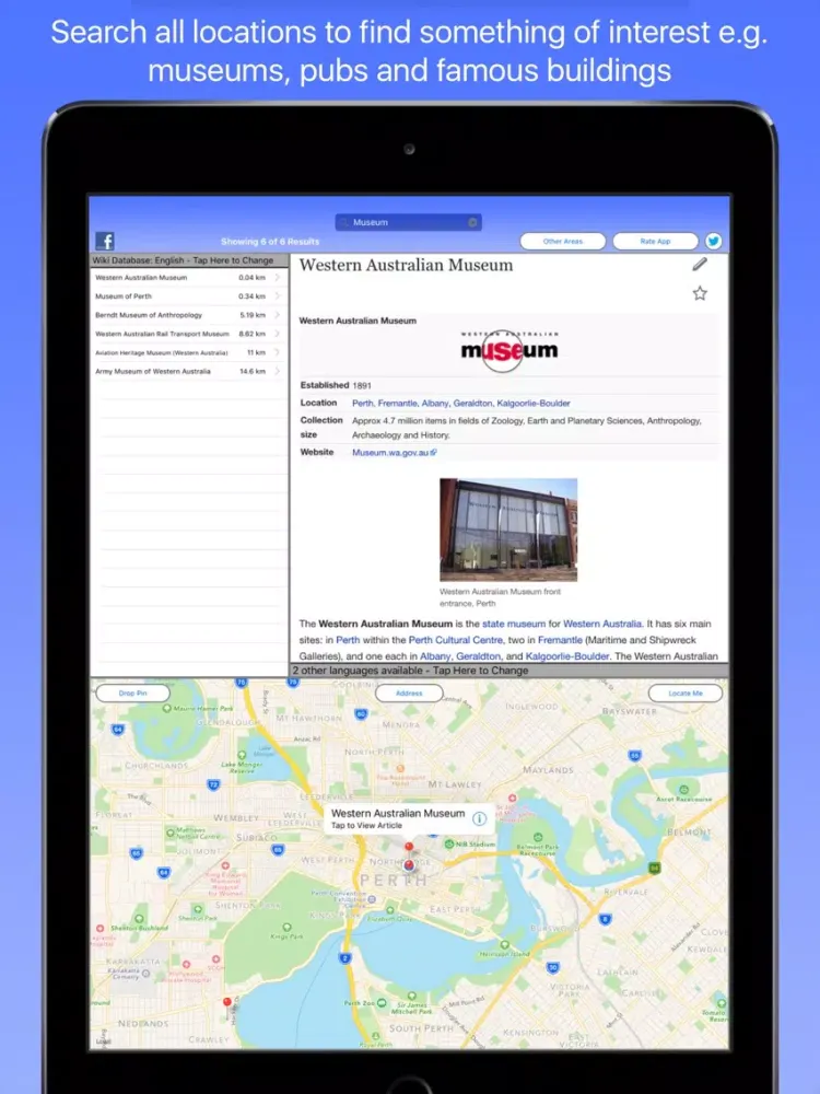 Perth Wiki Guide iPad 应用截图