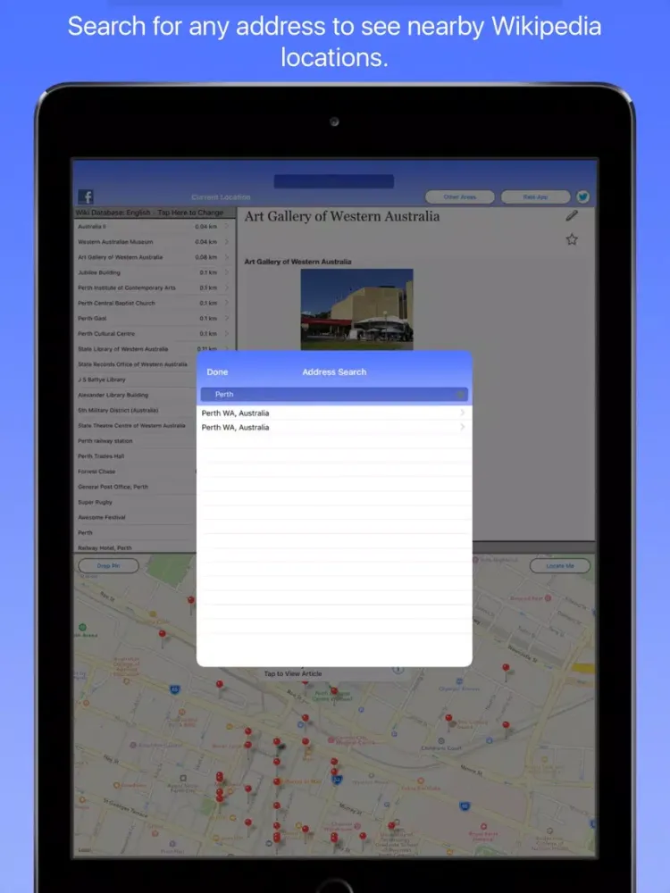 Perth Wiki Guide iPad 应用截图