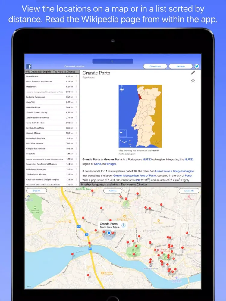 Captures d'écran de Porto Wiki Guide iPad 